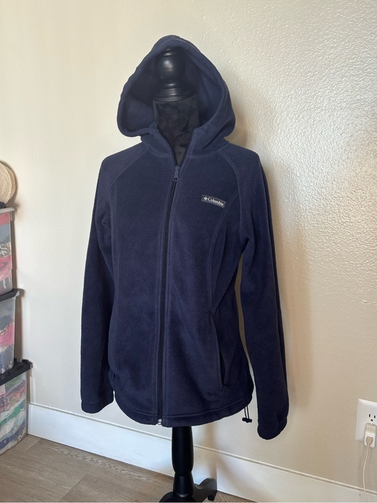 Columbia Jackets & Blazers - Columbia Navy Hooded Fleece Jacket Size Medium